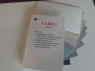 Vzorník Vario fólie. Akryl má v nabídce další odstíny. Oba povrchy jsou navíc tvrzené a odolné tak proti běžnému odření.